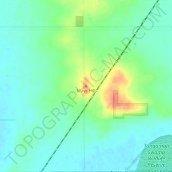 Carte topographique Mays Hill, altitude, relief