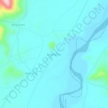 Carte topographique Quenafaja, altitude, relief