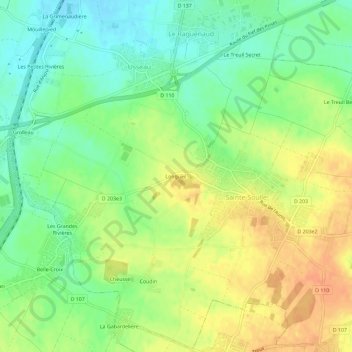 Carte topographique Longueil, altitude, relief