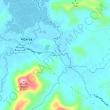 Carte topographique Man-up, altitude, relief