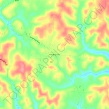 Carte topographique New England, altitude, relief