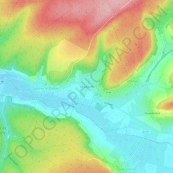 Carte topographique La Garenne, altitude, relief