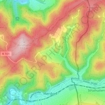Carte topographique Dermbach, altitude, relief
