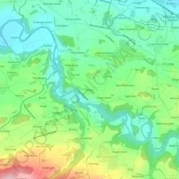 Carte topographique Eggen, altitude, relief