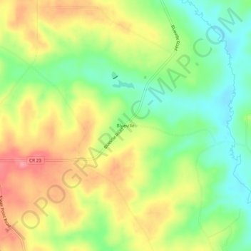 Carte topographique Blueville, altitude, relief