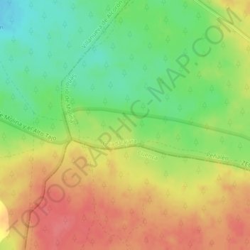 Carte topographique La Rabida, altitude, relief