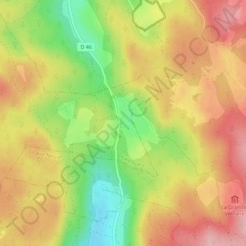 Carte topographique Pré Poncet, altitude, relief
