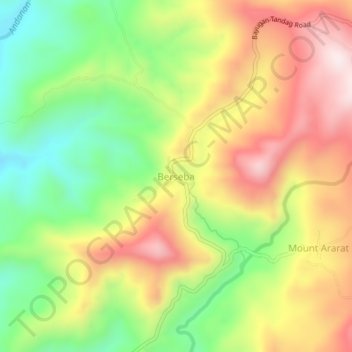 Carte topographique Berseba, altitude, relief
