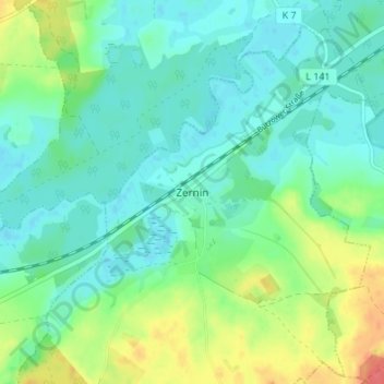 Carte topographique Zernin, altitude, relief