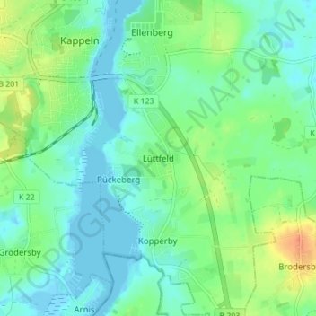 Carte topographique Lüttfeld, altitude, relief