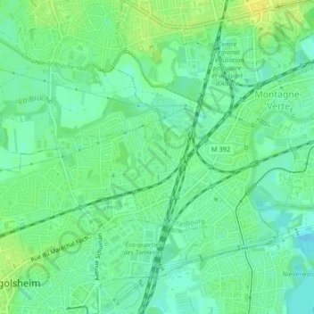 Carte topographique Roethig, altitude, relief