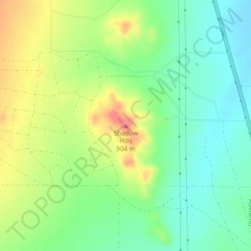 Carte topographique Shadow Hills, altitude, relief