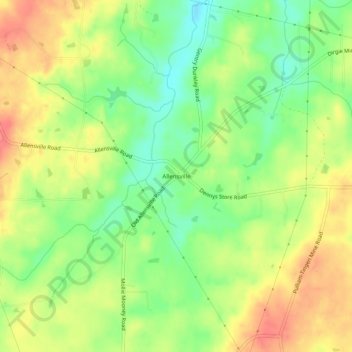 Carte topographique Allensville, altitude, relief