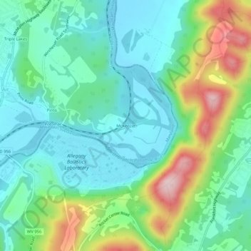 Carte topographique McKenzie, altitude, relief
