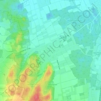 Carte topographique Erpfting, altitude, relief