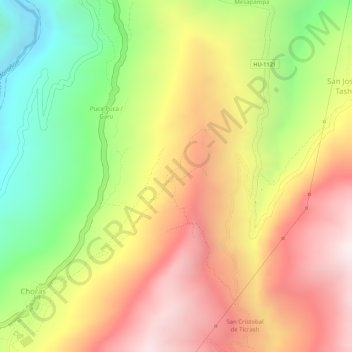 Carte topographique Garu, altitude, relief