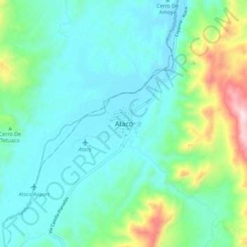Carte topographique Ataco, altitude, relief