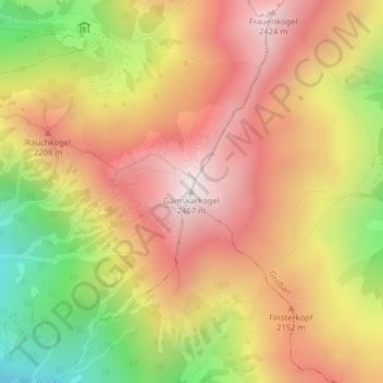 Carte topographique Gamskarkogel, altitude, relief