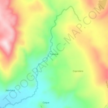 Carte topographique Totuma, altitude, relief