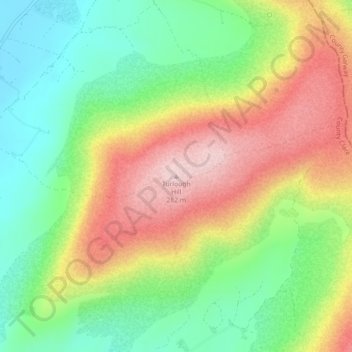 Carte topographique Turlough Hill, altitude, relief