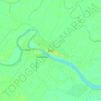 Carte topographique Búzi, altitude, relief