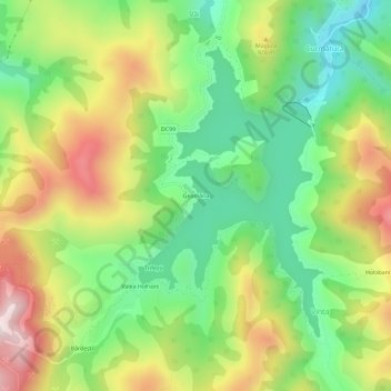 Carte topographique Geamăna, altitude, relief