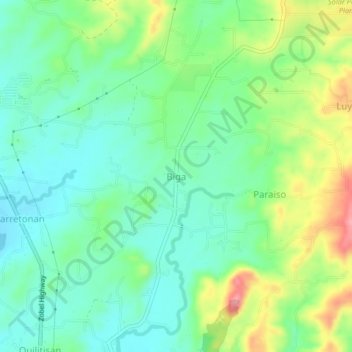 Carte topographique Biga, altitude, relief