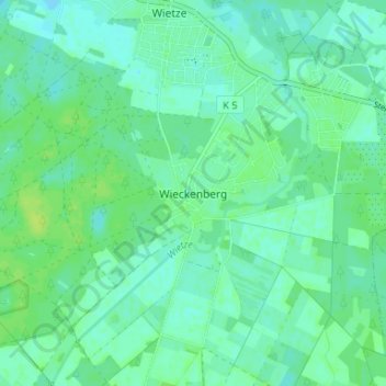 Carte topographique Wieckenberg, altitude, relief