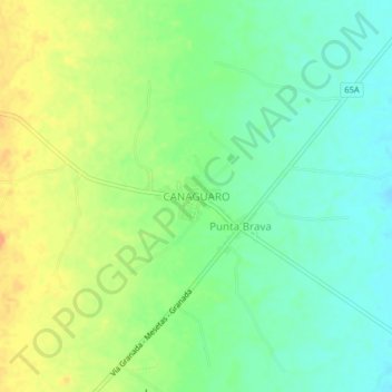 Carte topographique CANAGUARO, altitude, relief