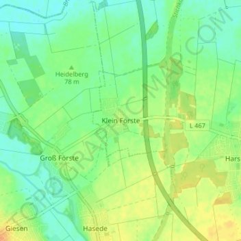 Carte topographique Klein Förste, altitude, relief