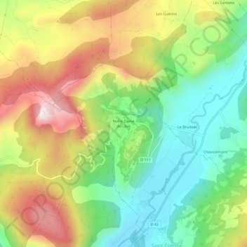 Carte topographique Notre-Dame du Laus, altitude, relief