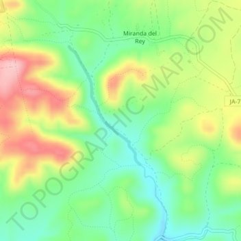 Carte topographique Los Alcornocales, altitude, relief