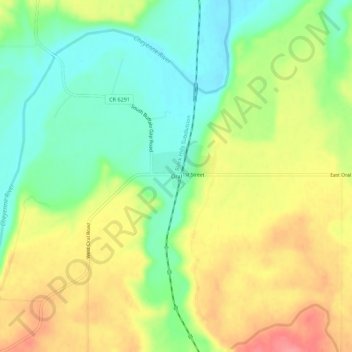 Carte topographique Oral, altitude, relief