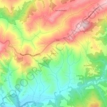 Carte topographique Ariano, altitude, relief