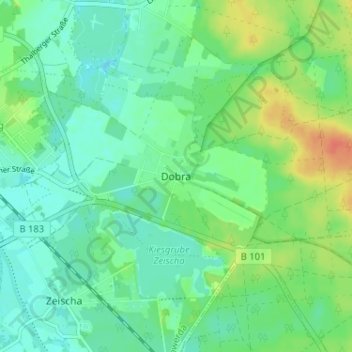 Carte topographique Dobra, altitude, relief