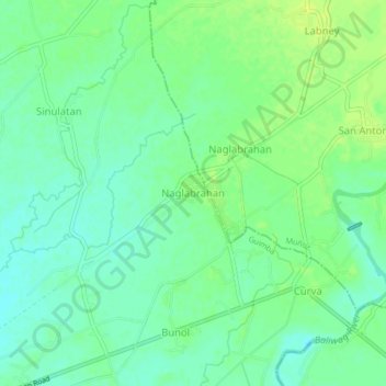 Carte topographique Naglabrahan, altitude, relief