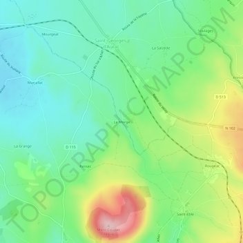 Carte topographique La Morge, altitude, relief