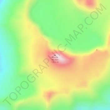 Carte topographique Mount Akutan, altitude, relief