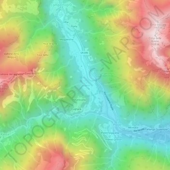 Carte topographique Quare, altitude, relief