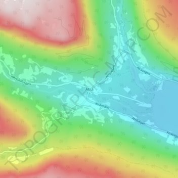 Carte topographique Atrå, altitude, relief
