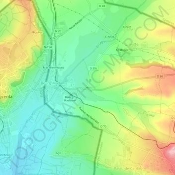 Carte topographique Hix, altitude, relief