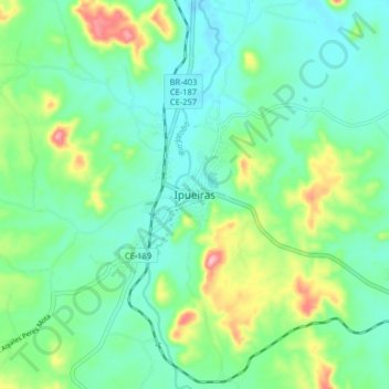 Carte topographique Ipueiras, altitude, relief