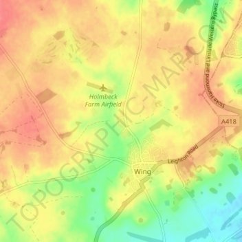 Carte topographique Burcott, altitude, relief