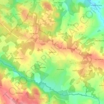 Carte topographique Bacheirat, altitude, relief