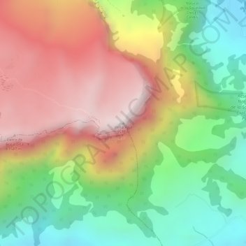 Carte topographique Peña Azul, altitude, relief
