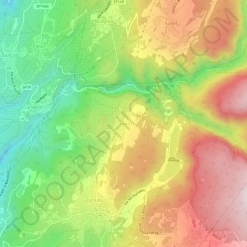 Carte topographique Tavon, altitude, relief