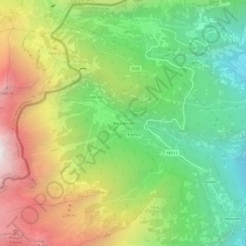 Carte topographique Bar Cenisio, altitude, relief