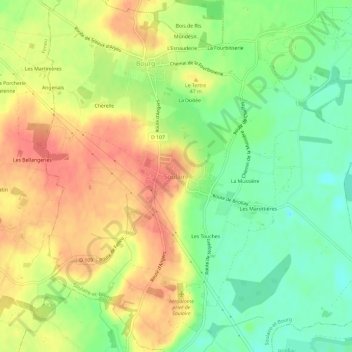 Carte topographique Soulaire, altitude, relief