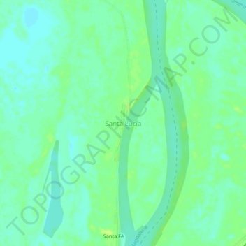 Carte topographique Santa Lucía, altitude, relief