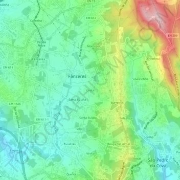 Carte topographique Costa, altitude, relief